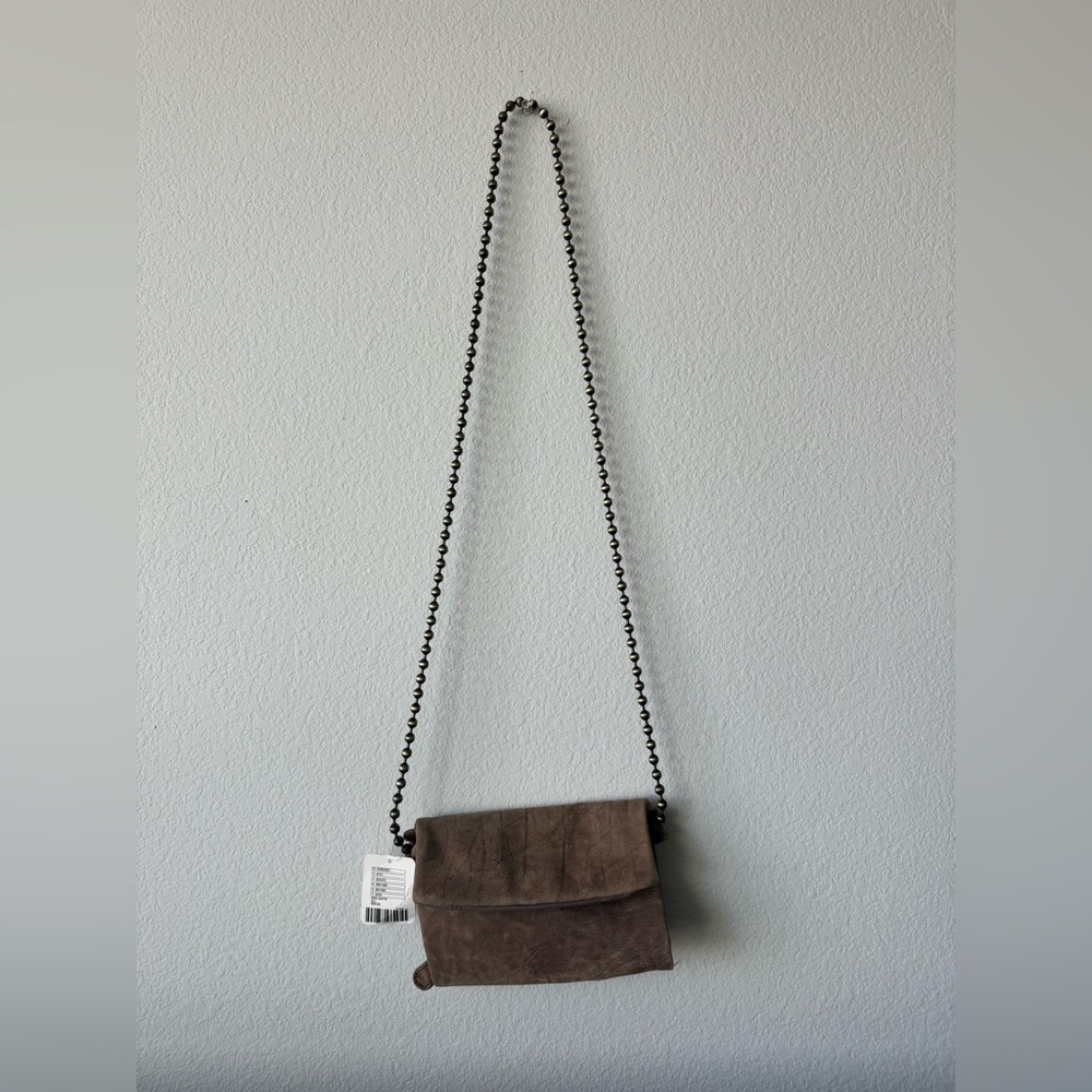 NWT Free People brown suede crossbody purse